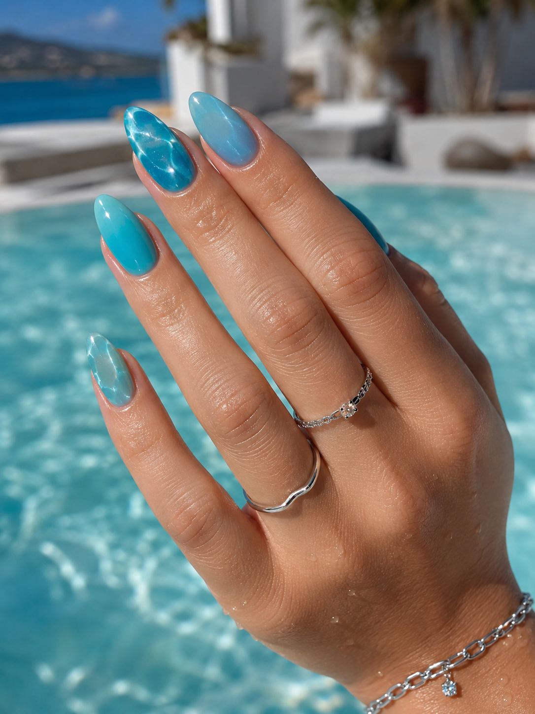 Blue Lagoon Gel Nails